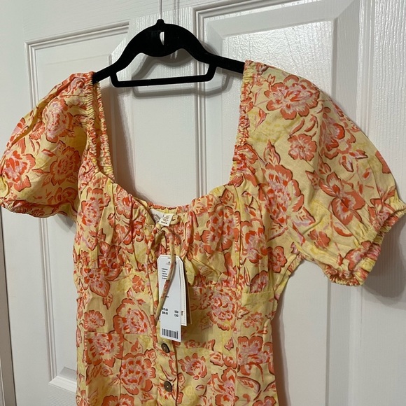 NWT Billabong x Wrangler Women's Mini Dress Yellow Orange Far & Away Floral med - Picture 6 of 9